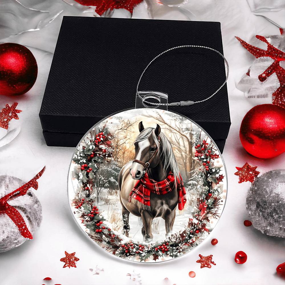 Horse Acrylic Christmas Ornament