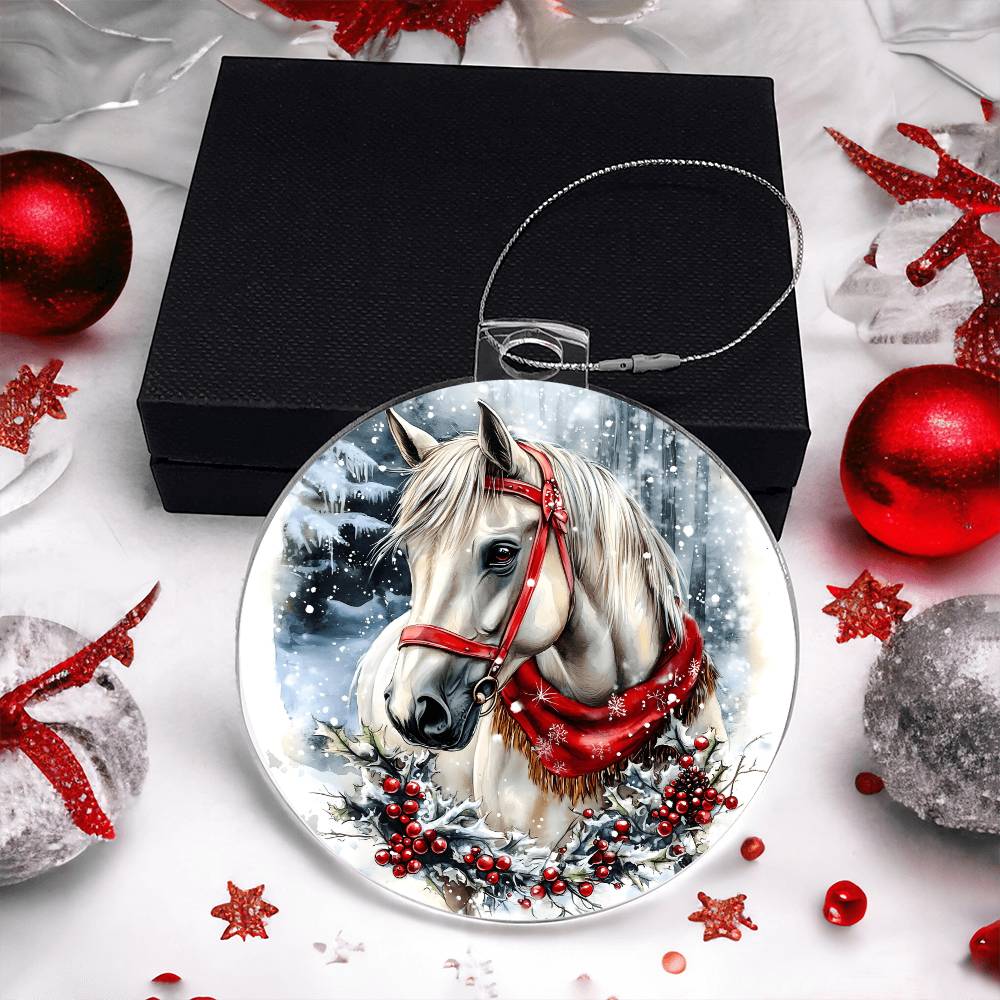 Horse Acrylic Christmas Ornament