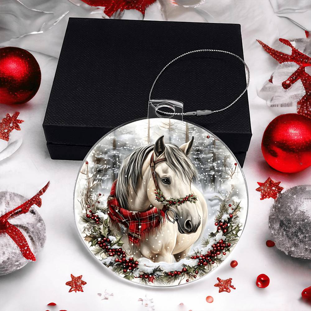 Horse Acrylic Christmas Ornament