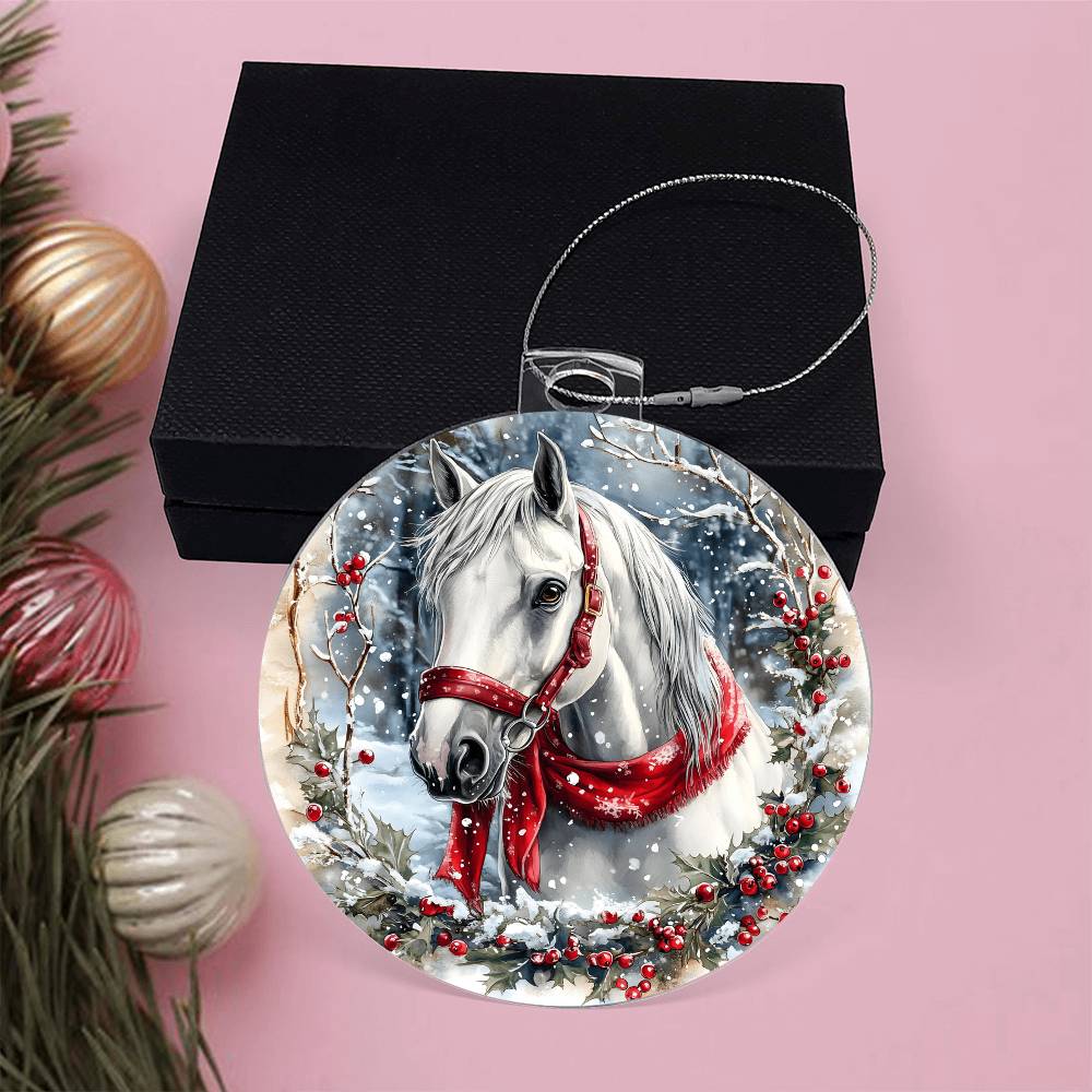 Horse Acrylic Christmas Ornament