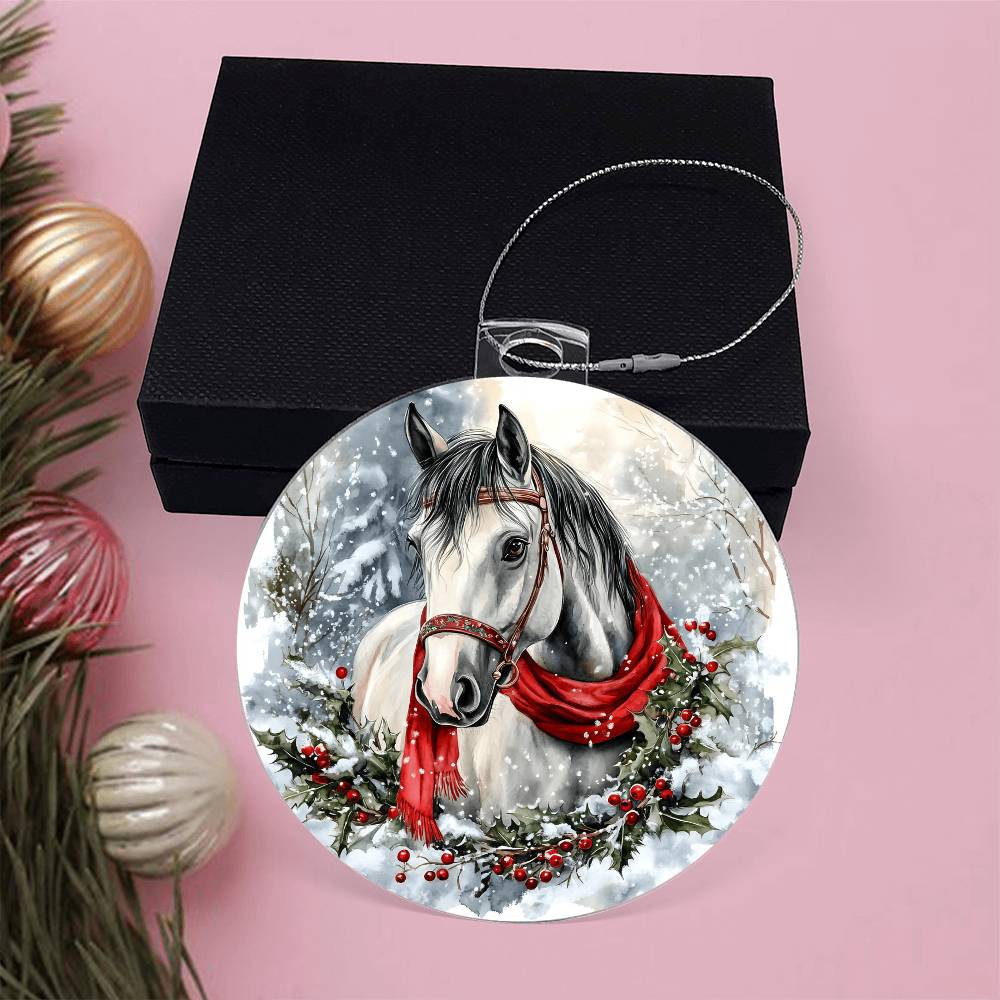 Horse Acrylic Christmas Ornament