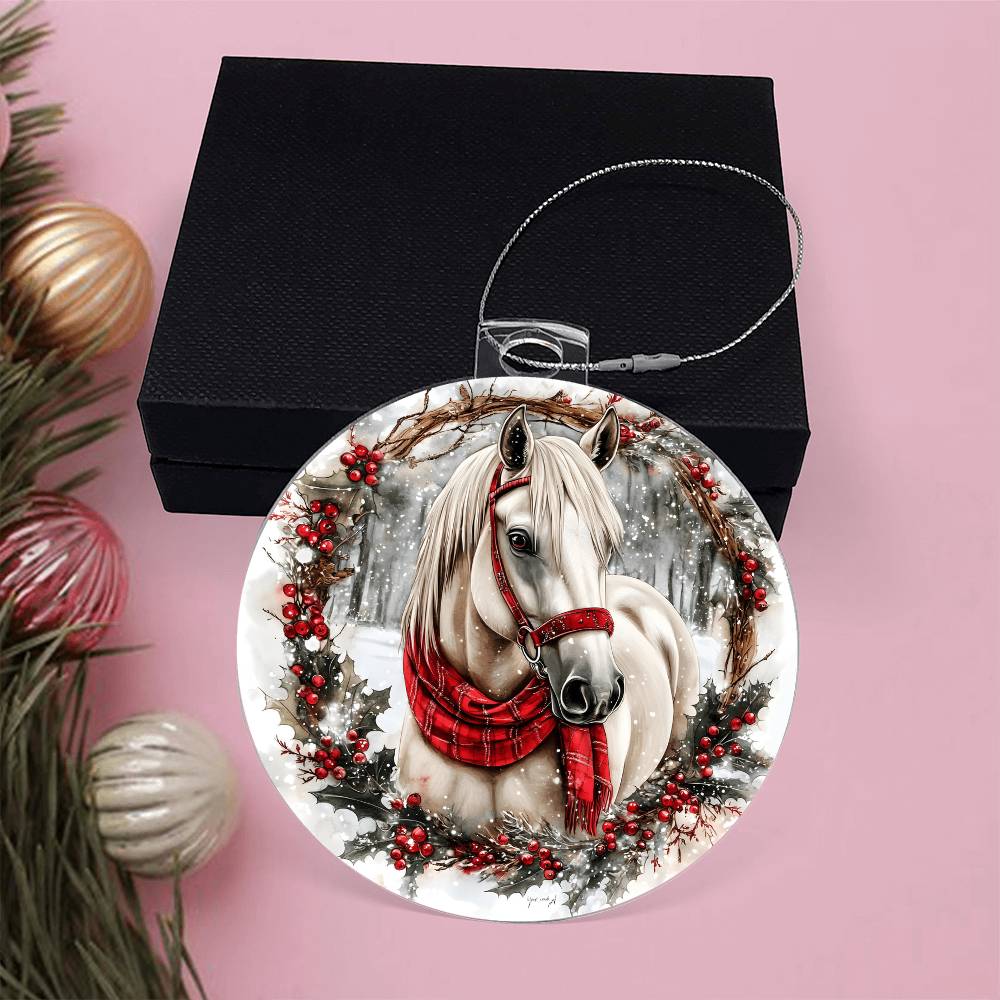 Horse Acrylic Christmas Ornament
