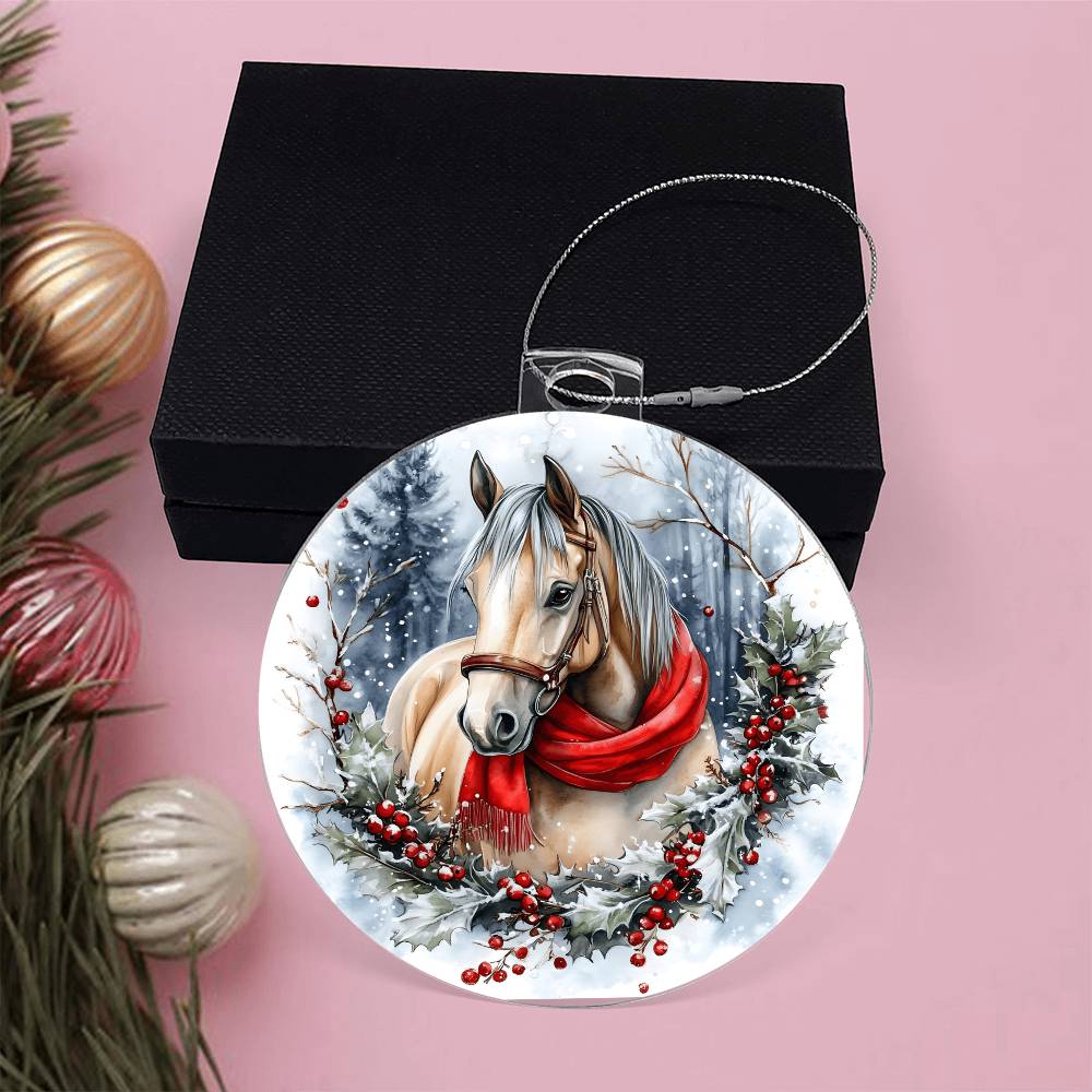 Horse Acrylic Christmas Ornament