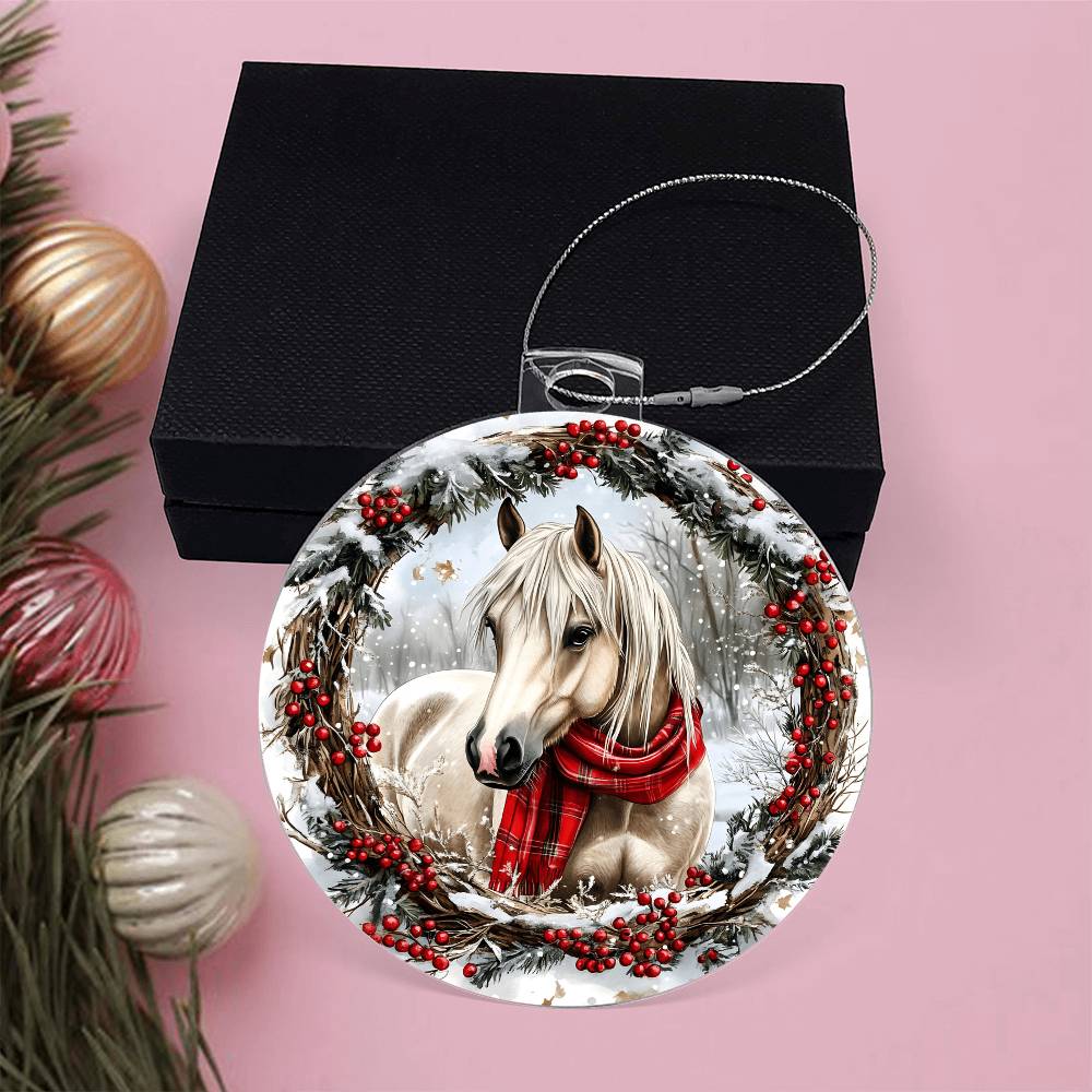 Horse Acrylic Christmas Ornament