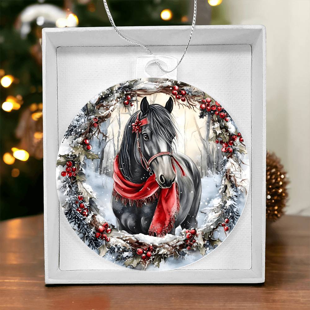 Horse Acrylic Christmas Ornament