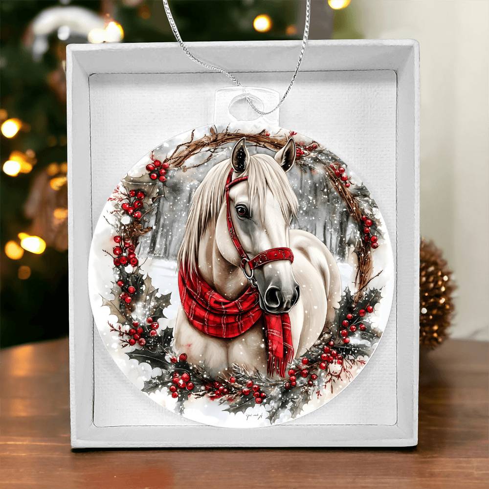 Horse Acrylic Christmas Ornament