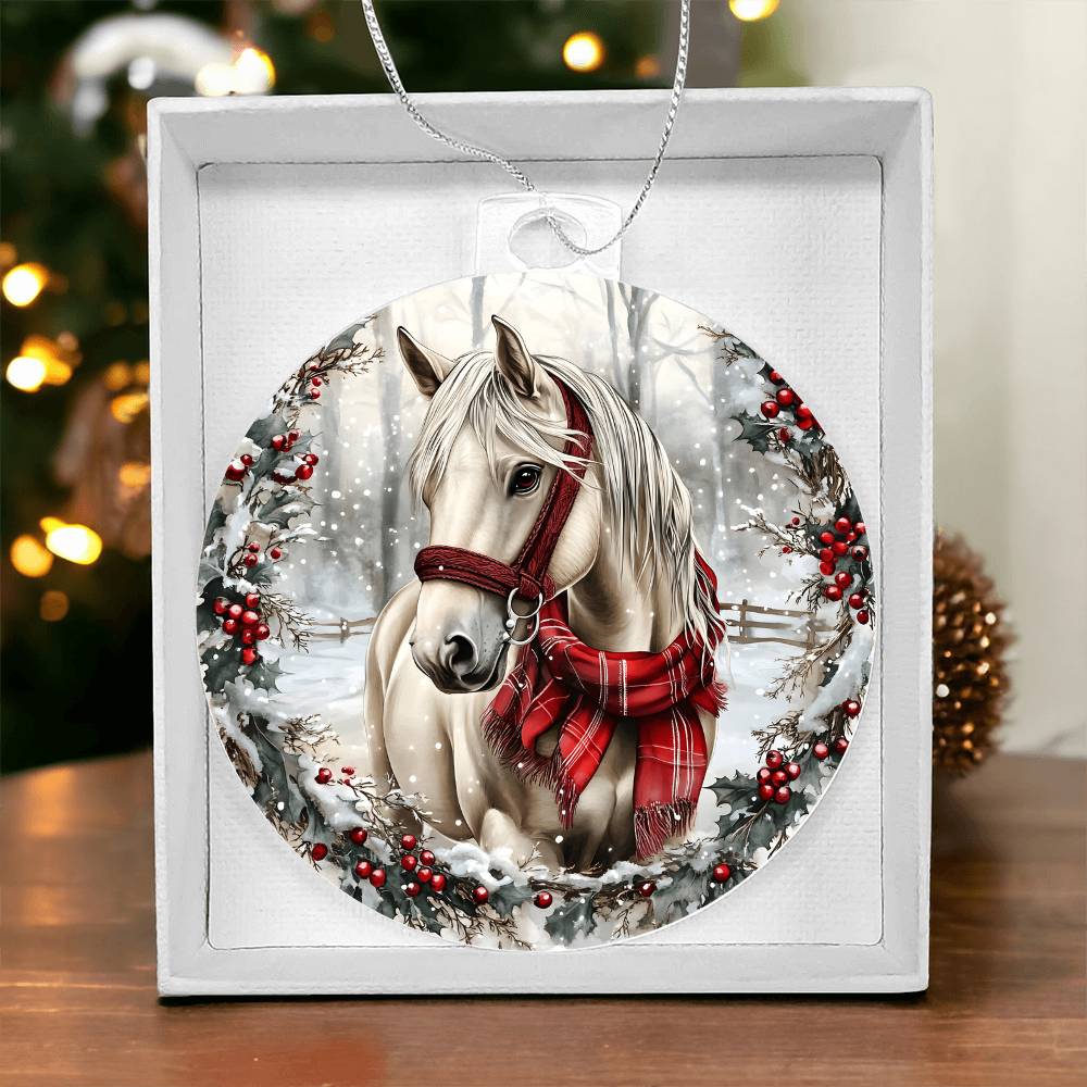 Horse Acrylic Christmas Ornament