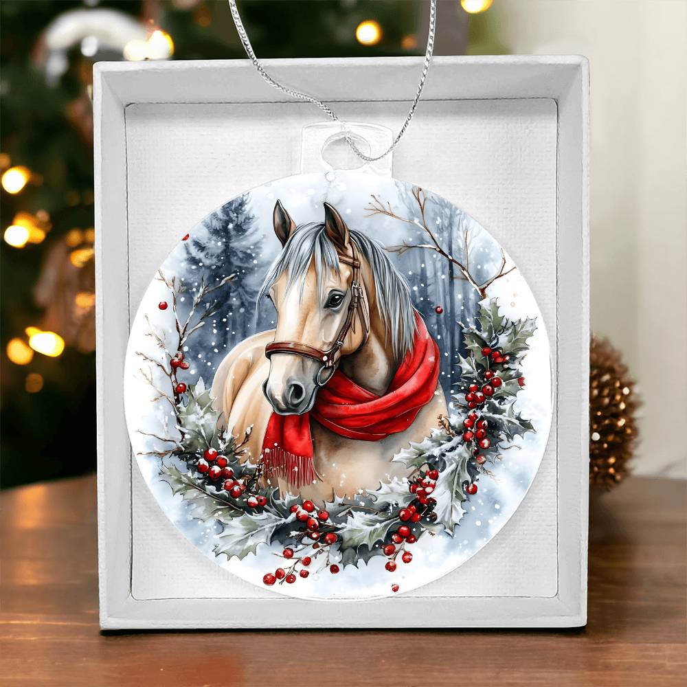 Horse Acrylic Christmas Ornament