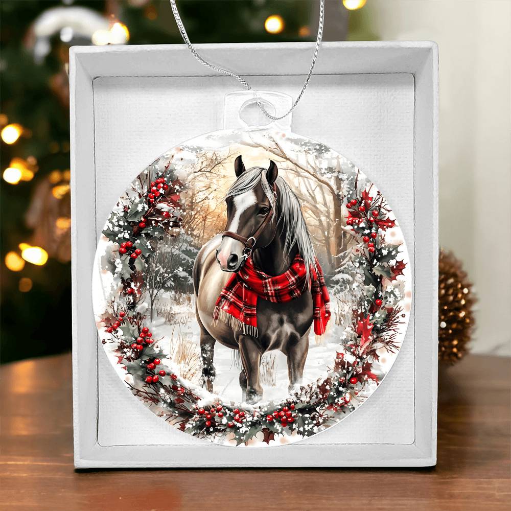 Horse Acrylic Christmas Ornament