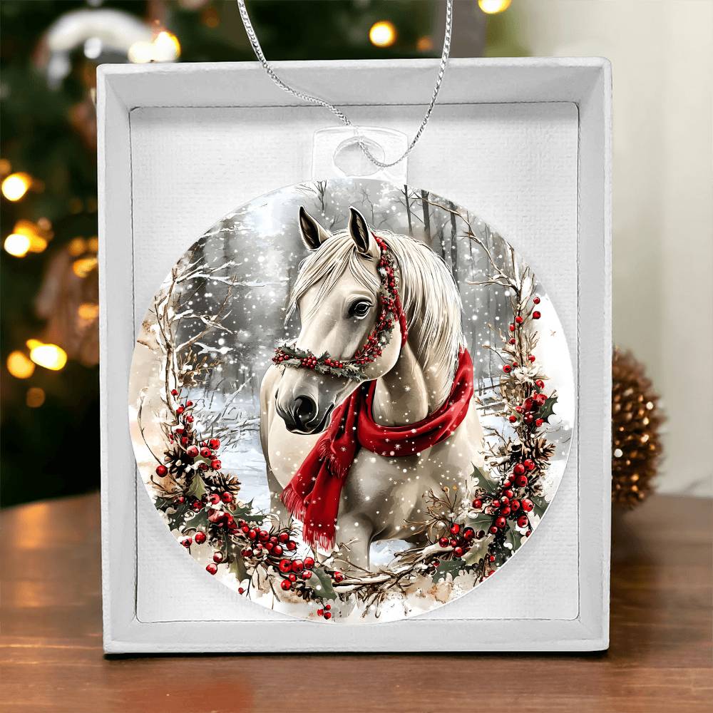 Horse Acrylic Christmas Ornament