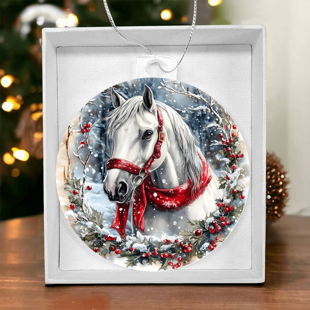 Horse Acrylic Christmas Ornament