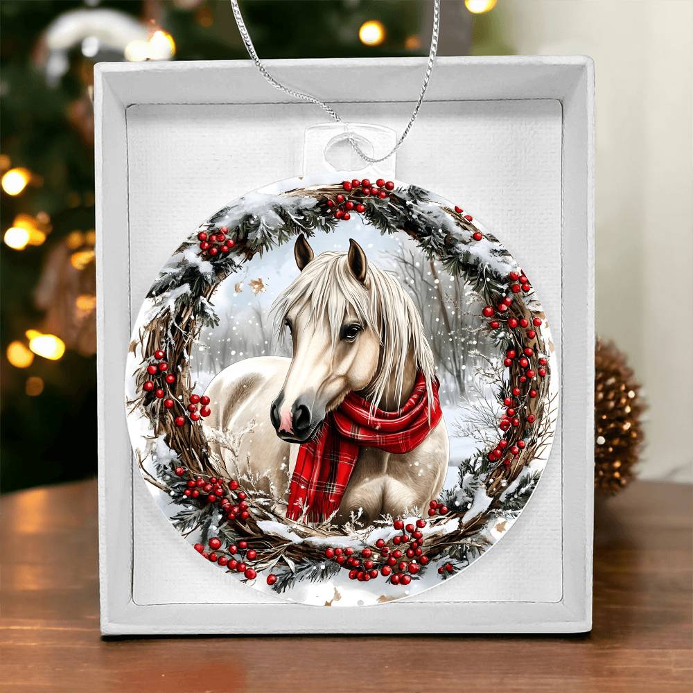 Horse Acrylic Christmas Ornament