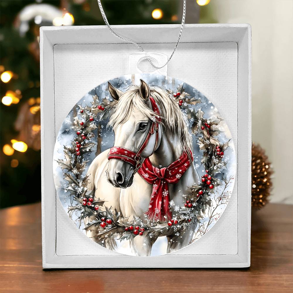 Horse Acrylic Christmas Ornament