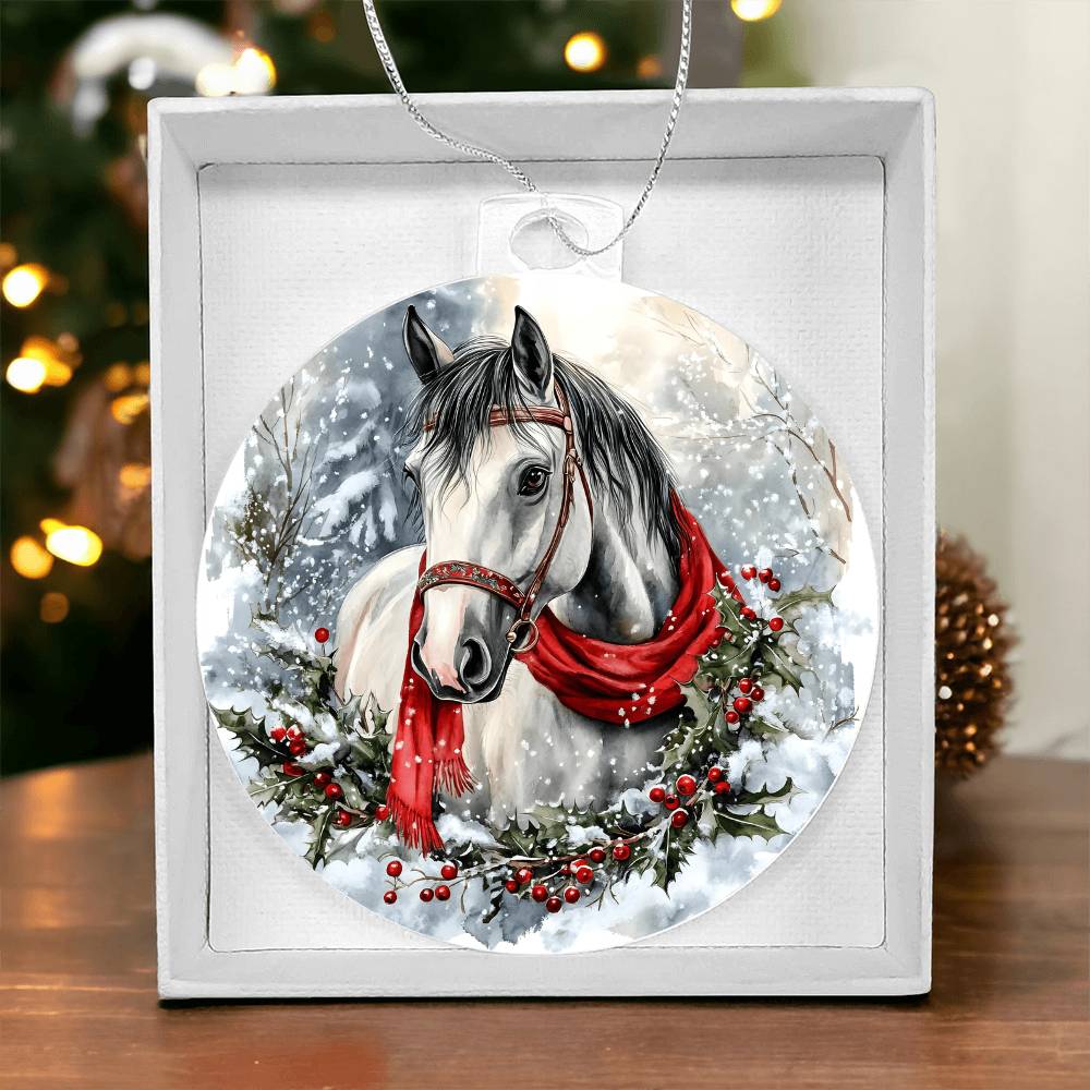 Horse Acrylic Christmas Ornament