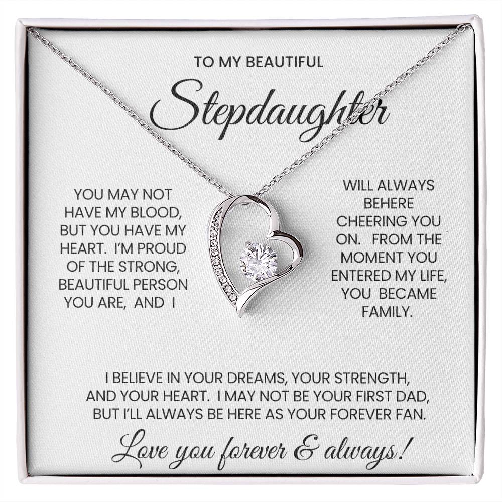 To My Stepddaughter Forever Love Necklace Gift