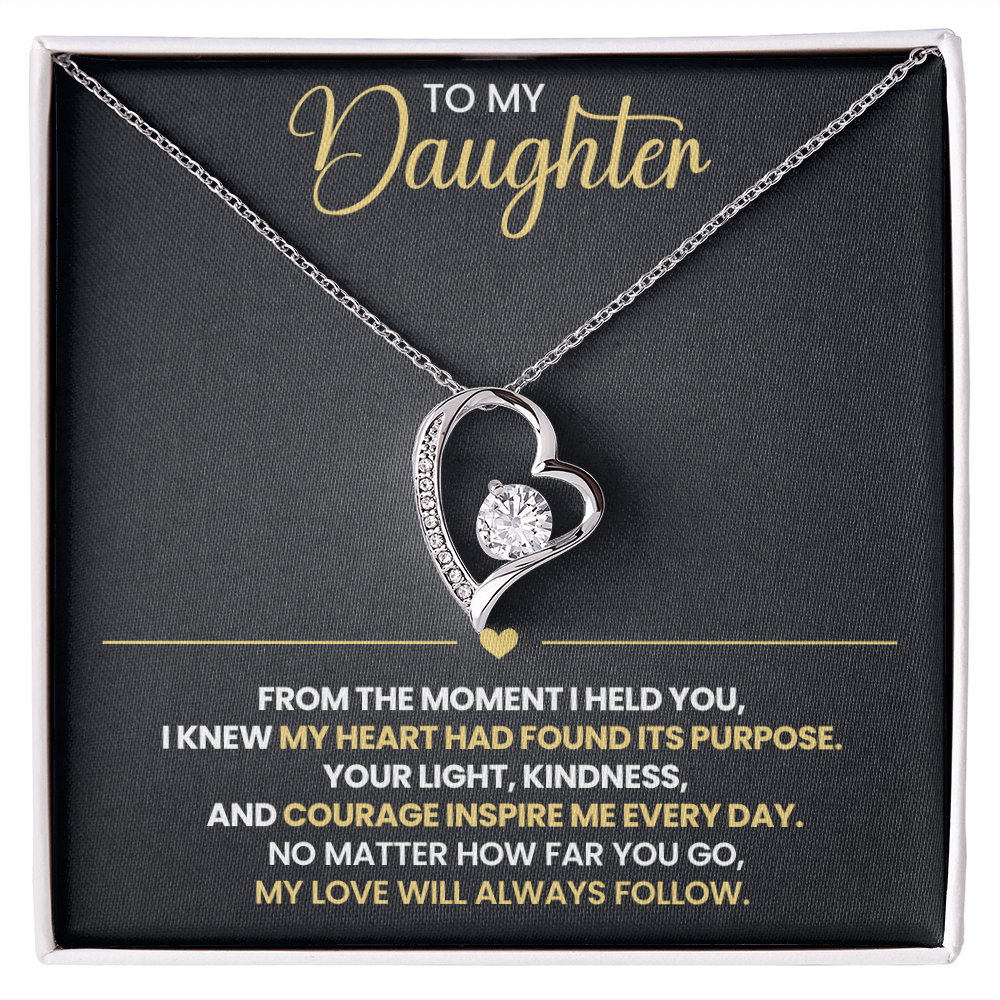 To My Daughter Heart Necklace