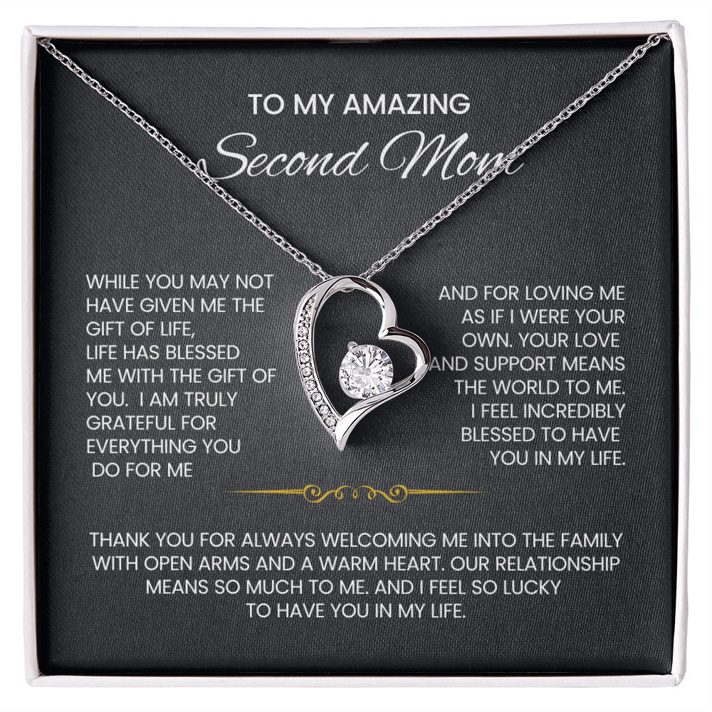 To My Second Mom Heart Necklace
