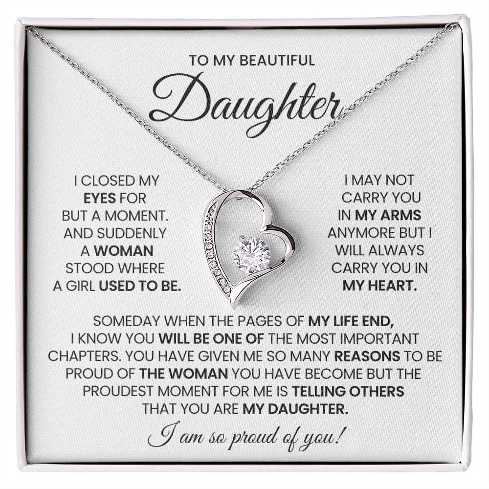 To My Daughter Forever Love Necklace Gift