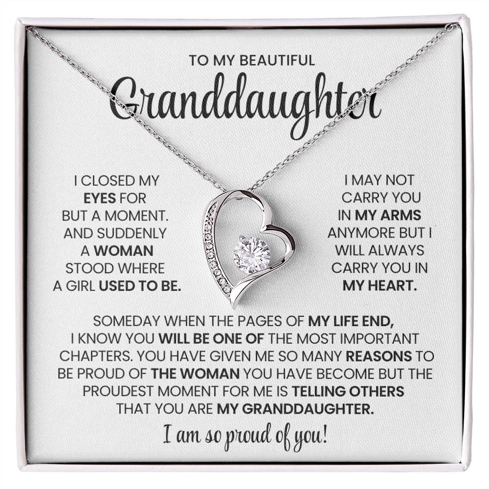 To My Granddaughter Forever Love Necklace Gift