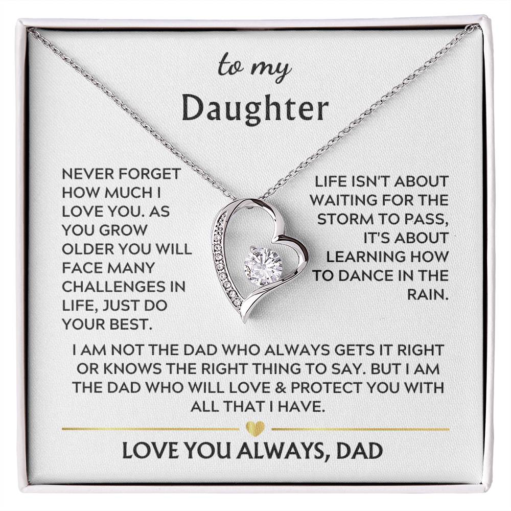 Daughter from Dad Heart Necklace Gift
