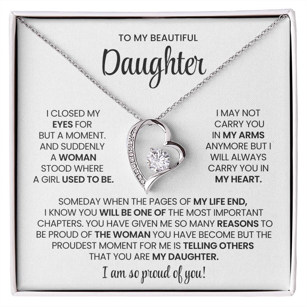 To My Daughter Forever Love Necklace Gift