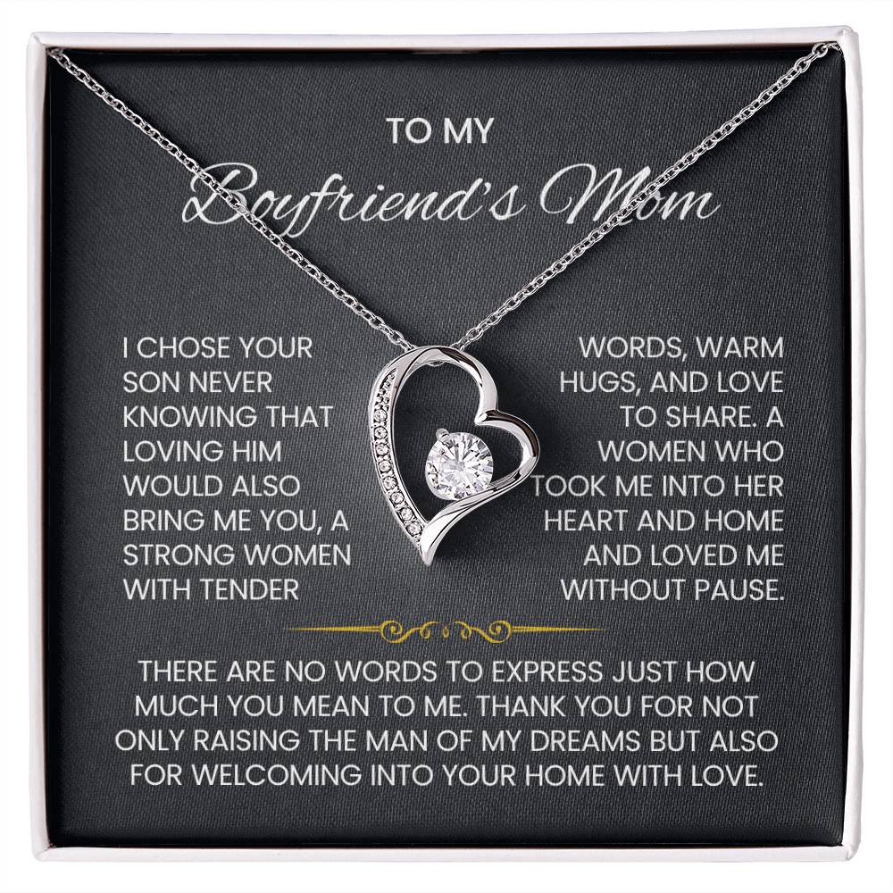To My Boyfriends Mom Heart Necklace