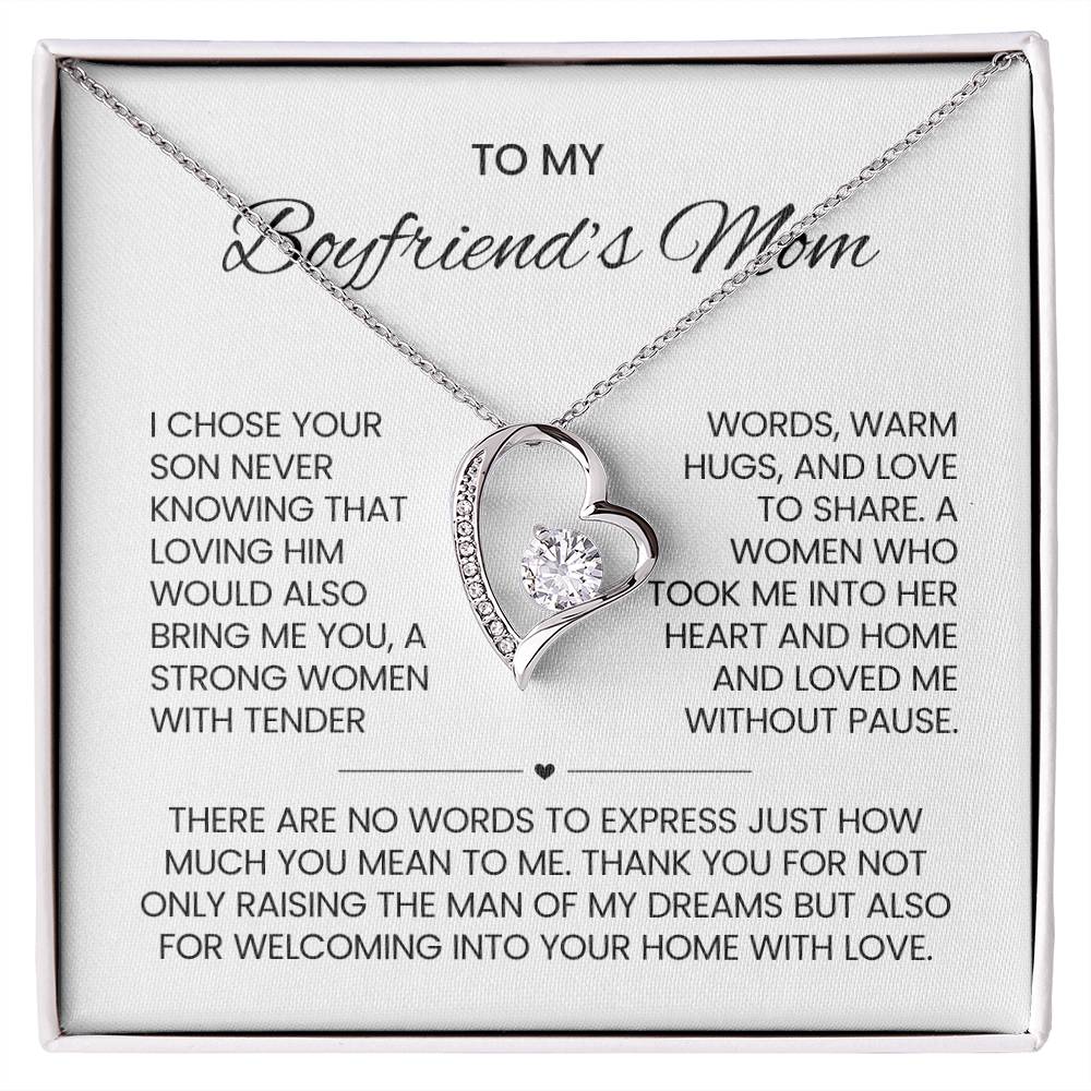 To My Boyfriends Mom Heart Necklace