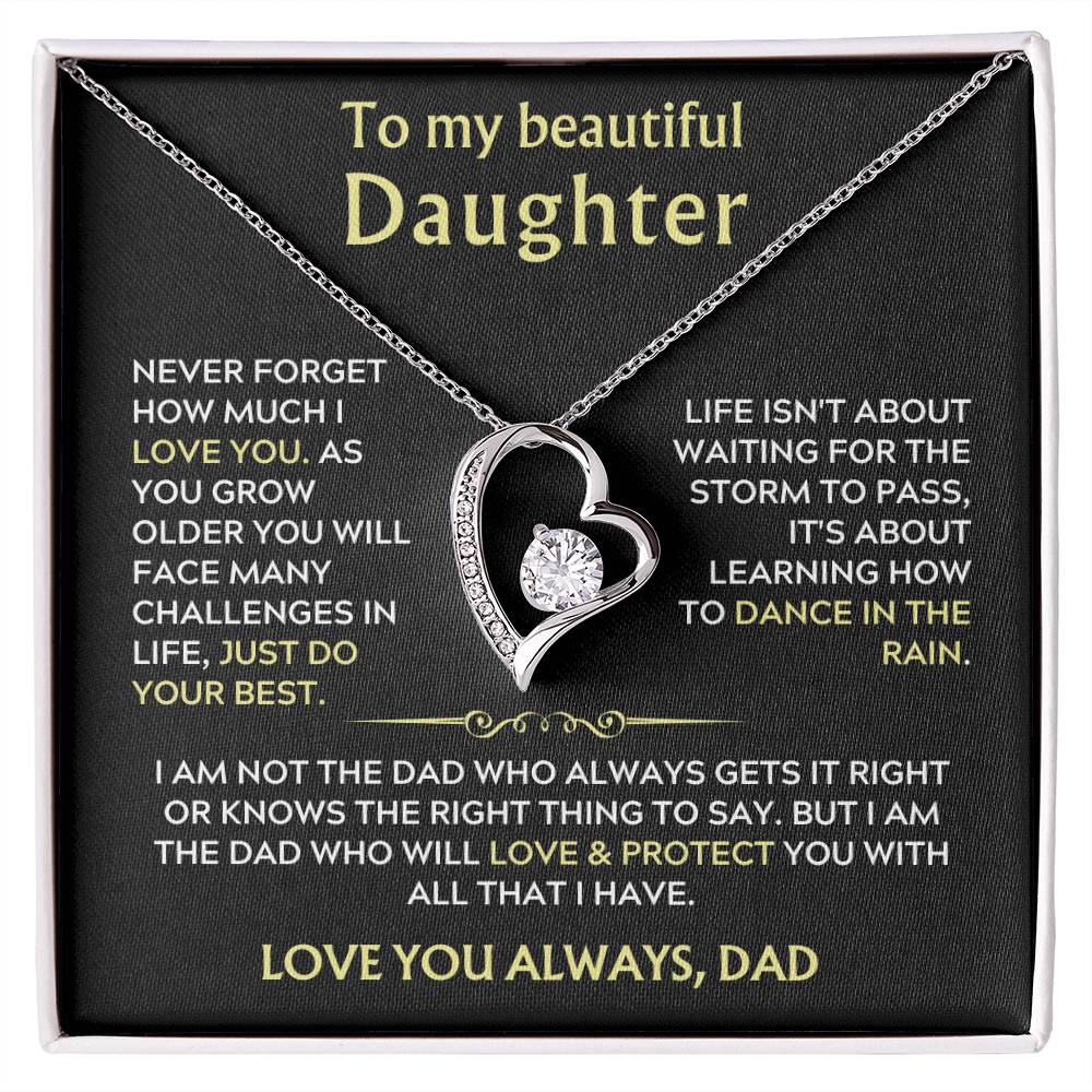 To My Daughter from Dad  Heart Necklace Gift
