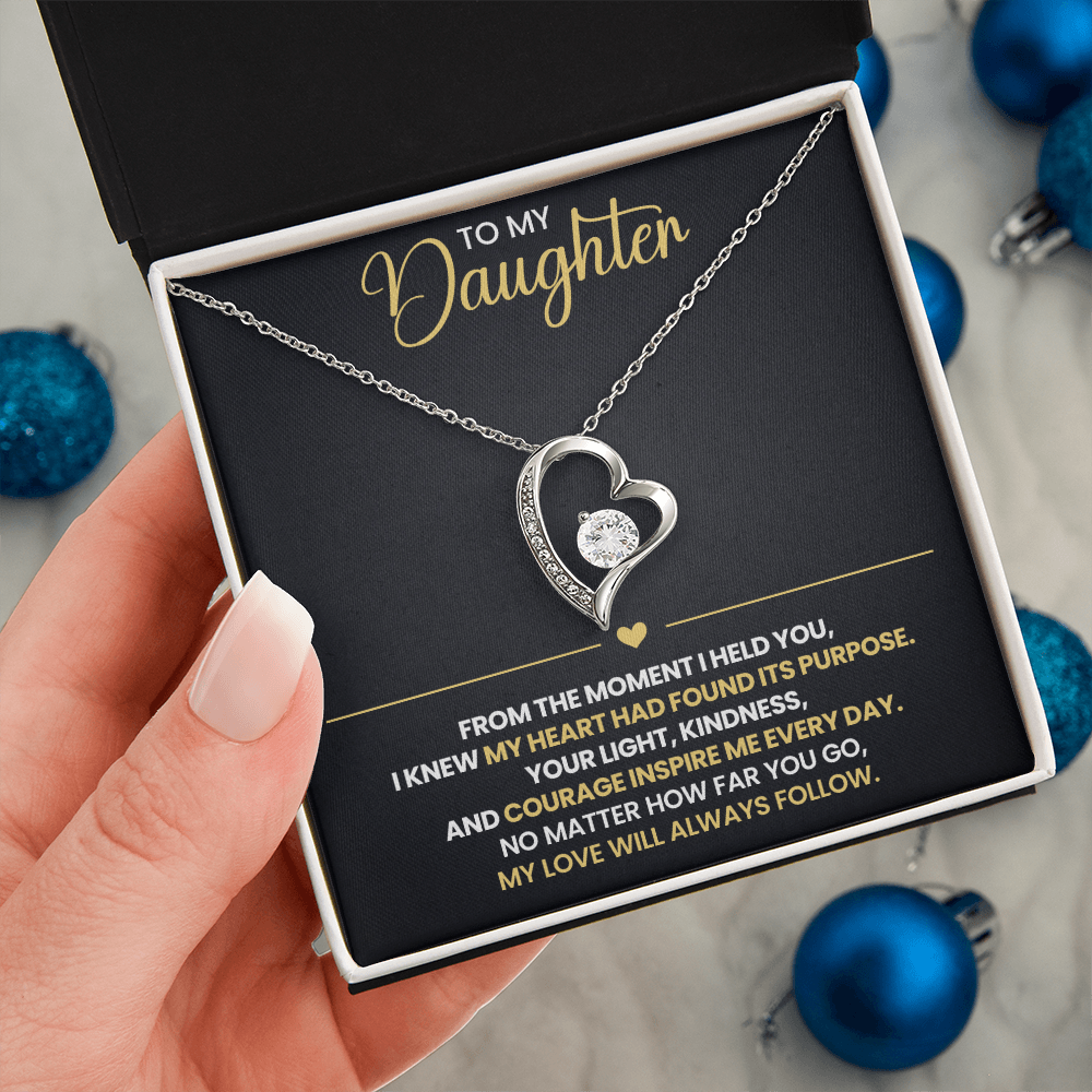 To My Daughter Heart Necklace