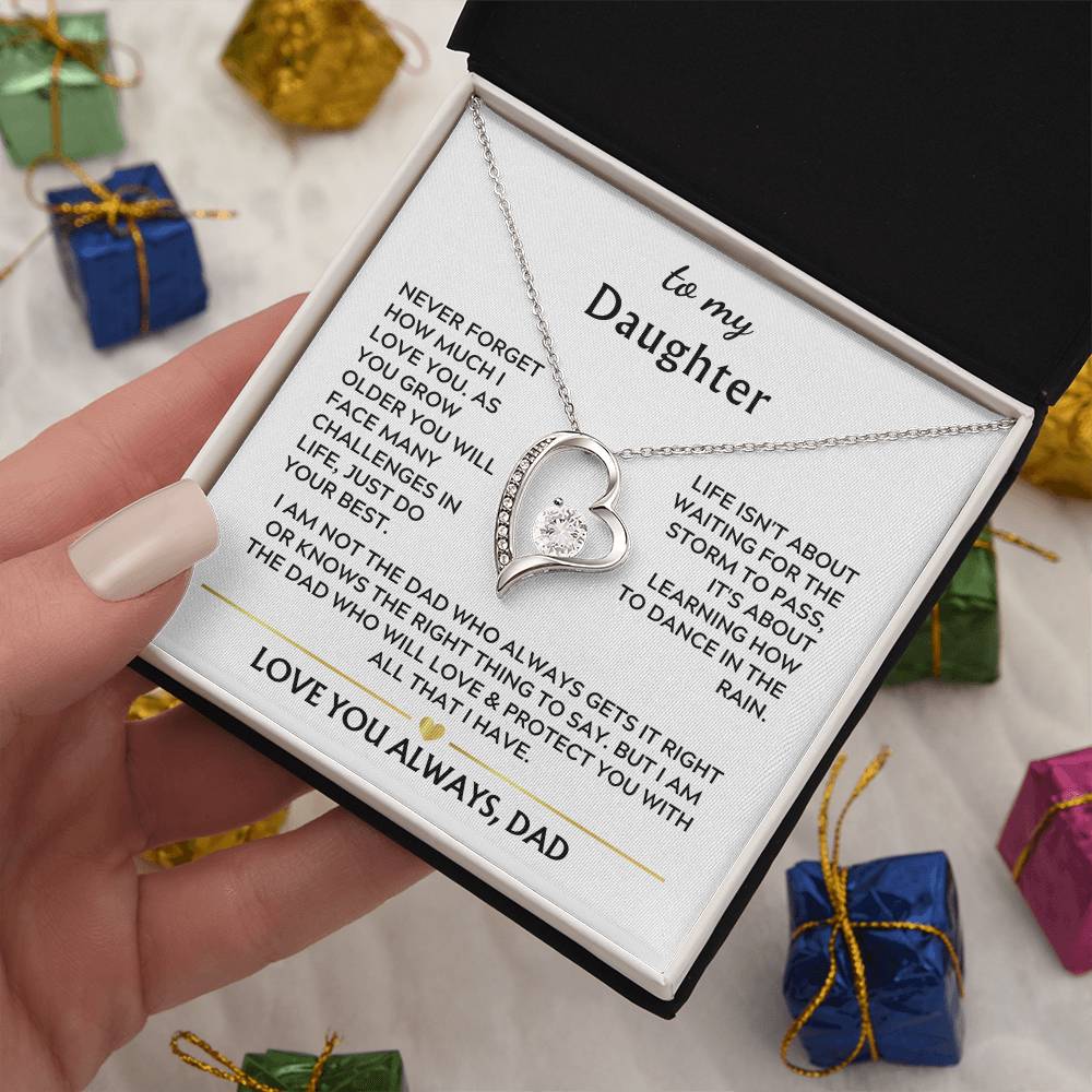 Daughter from Dad Heart Necklace Gift