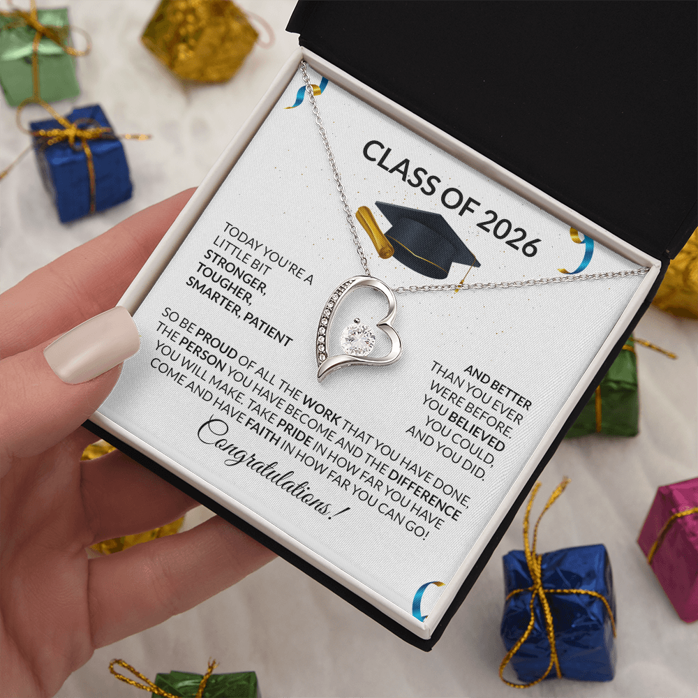 Class of 2026 Graduation Heart Necklace Gift