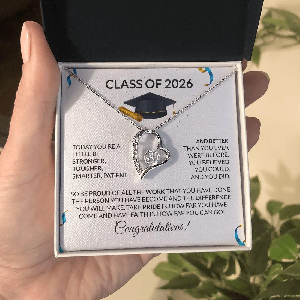 Class of 2026 Graduation Heart Necklace Gift