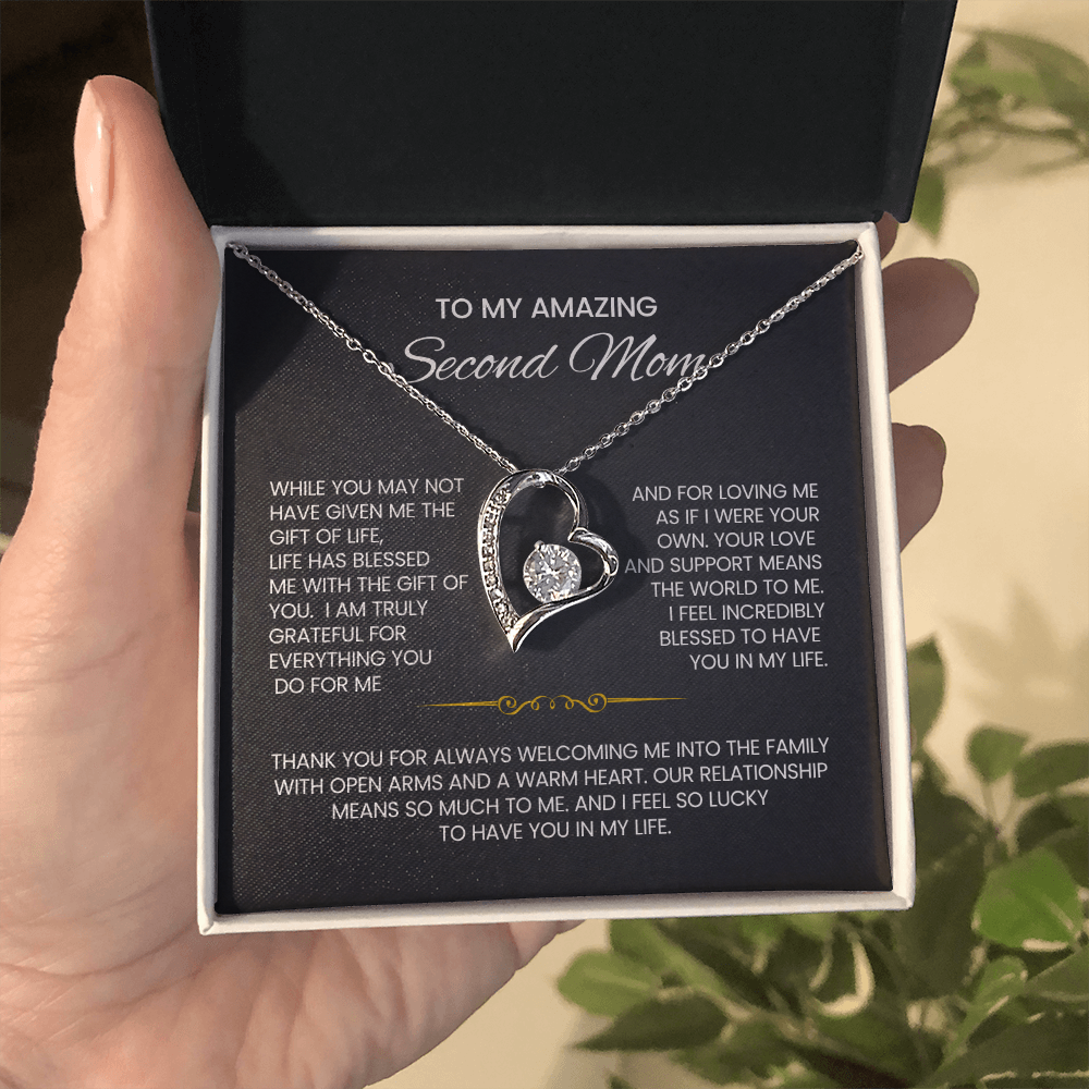 To My Second Mom Heart Necklace