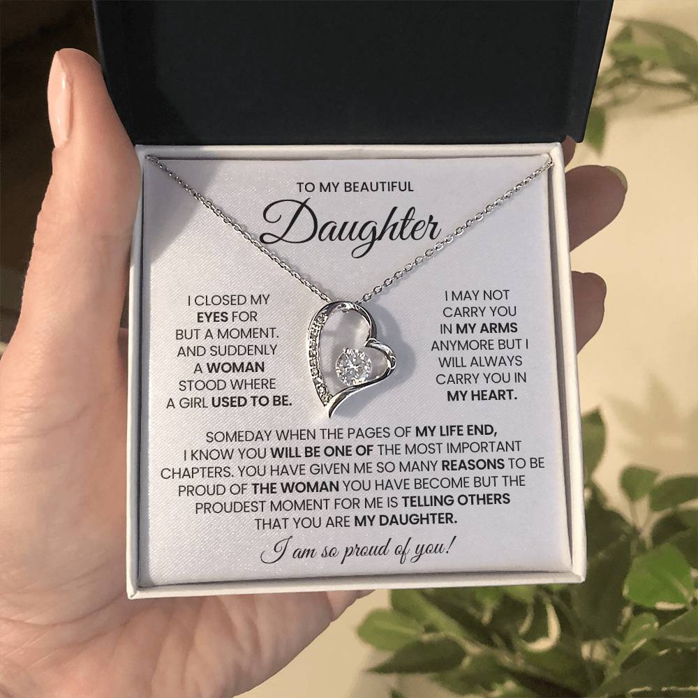 To My Daughter Forever Love Necklace Gift