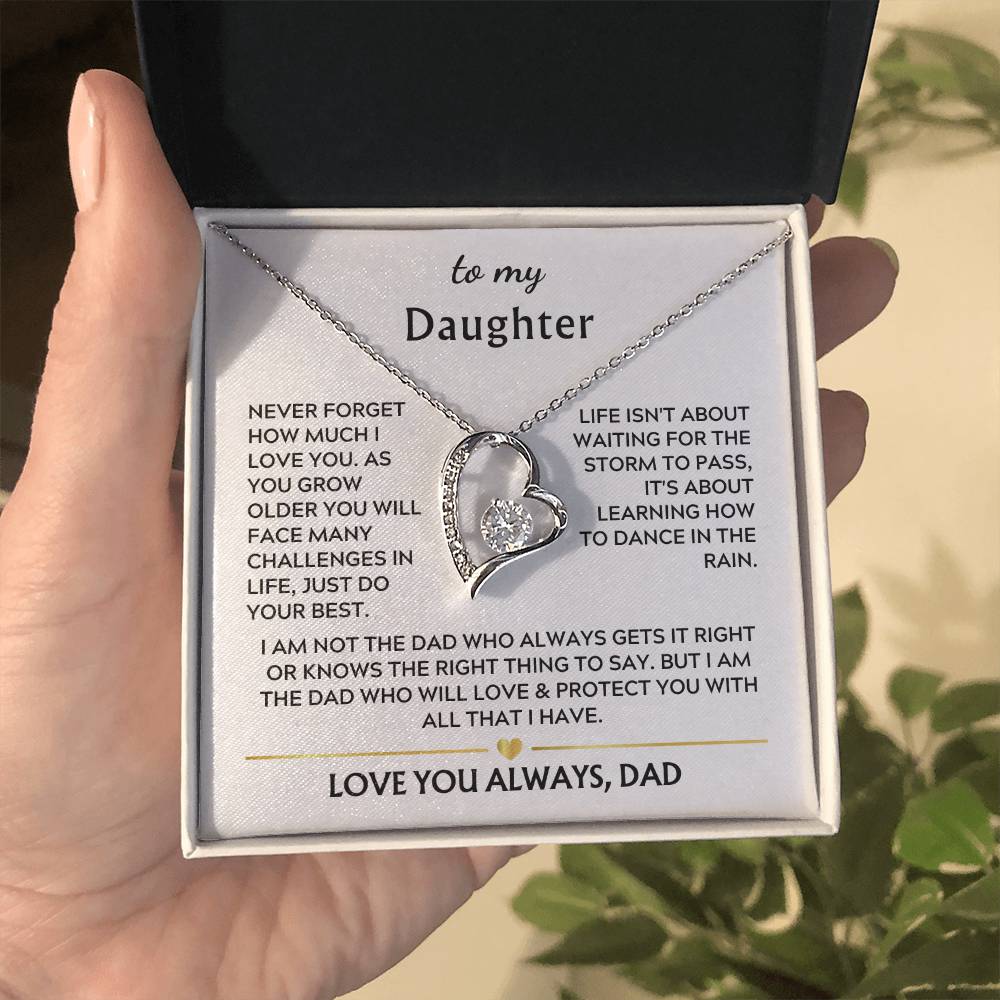 Daughter from Dad Heart Necklace Gift