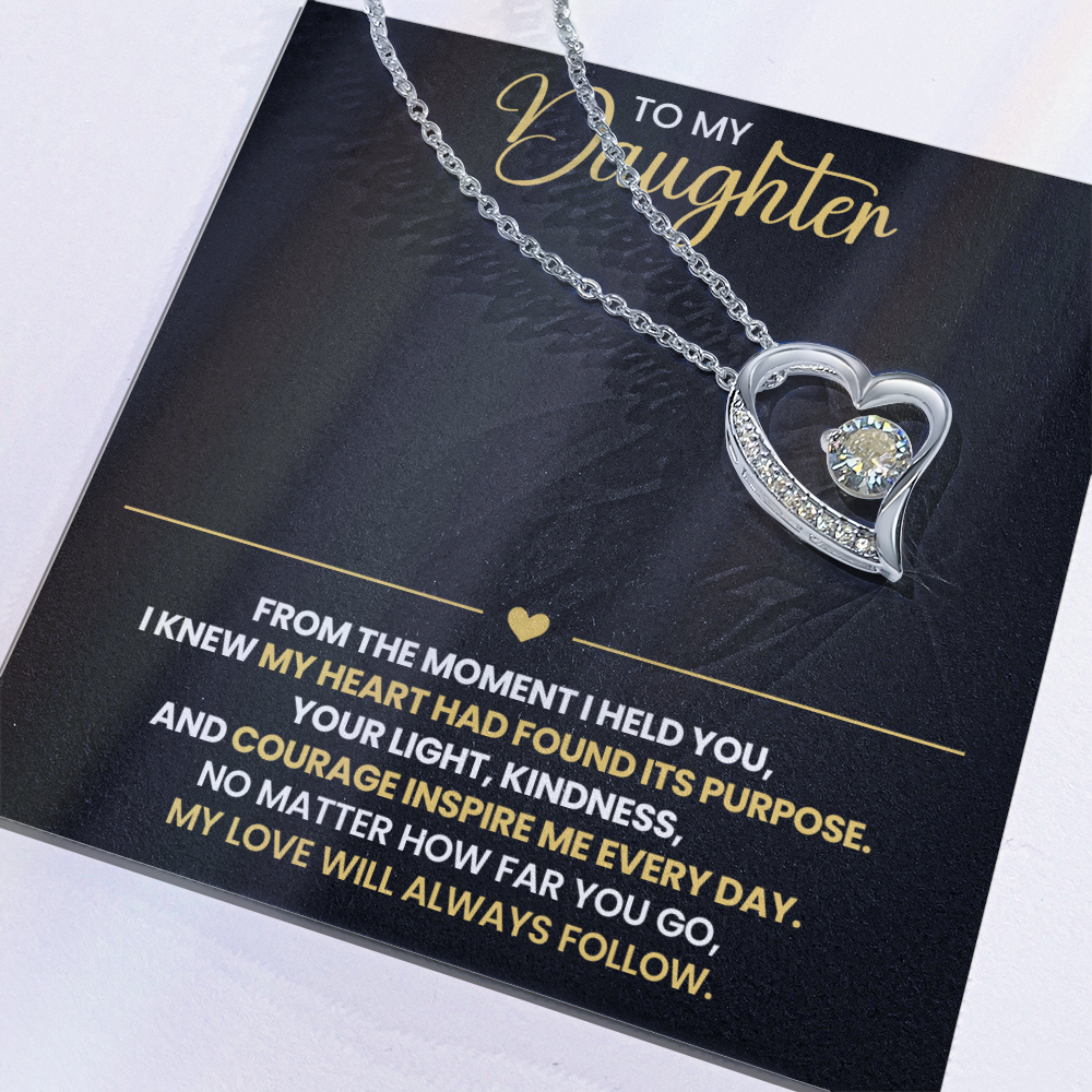 To My Daughter Heart Necklace