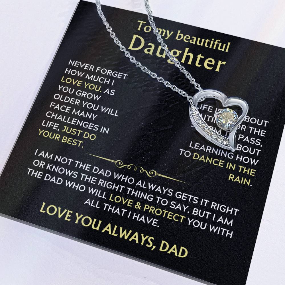 To My Daughter from Dad  Heart Necklace Gift