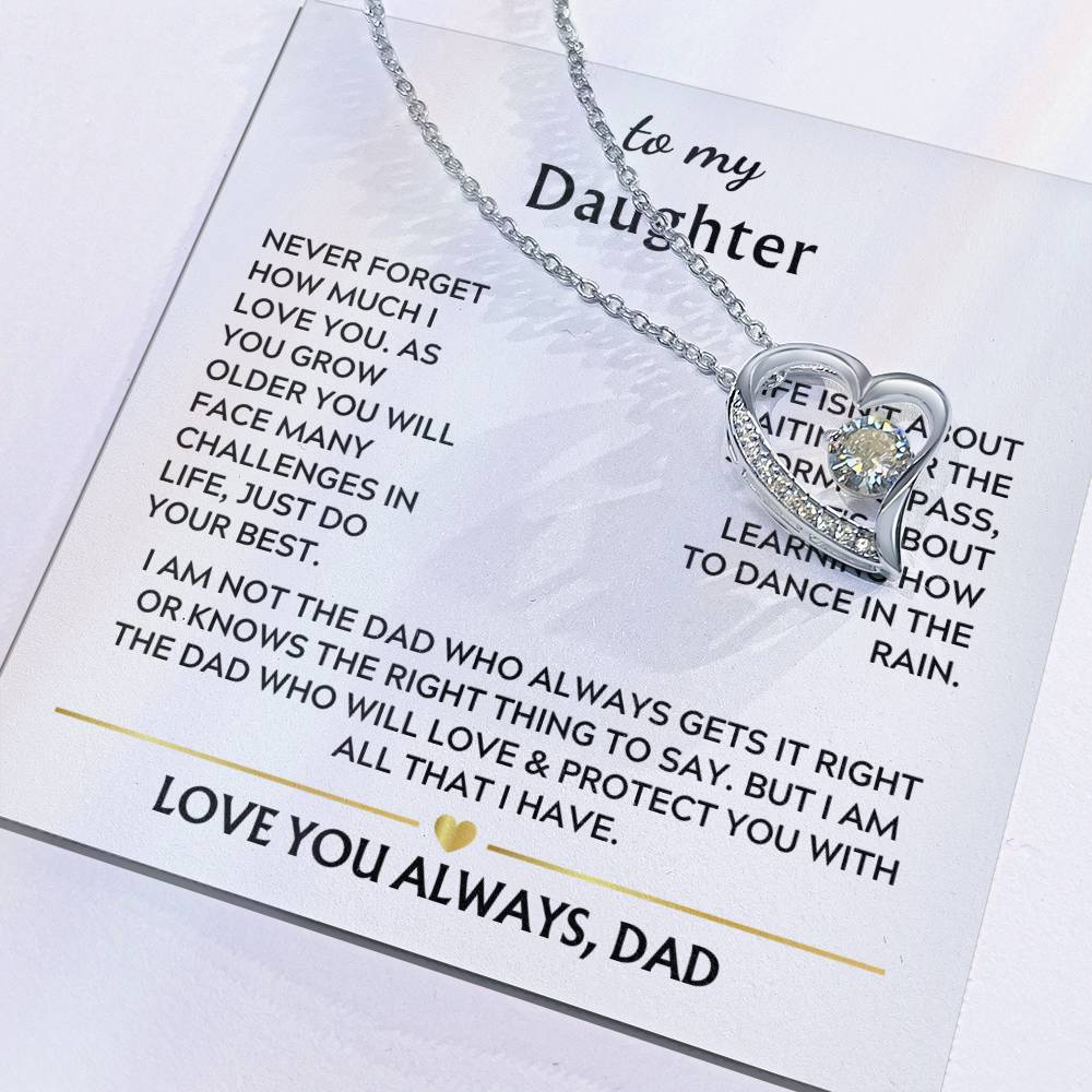 Daughter from Dad Heart Necklace Gift