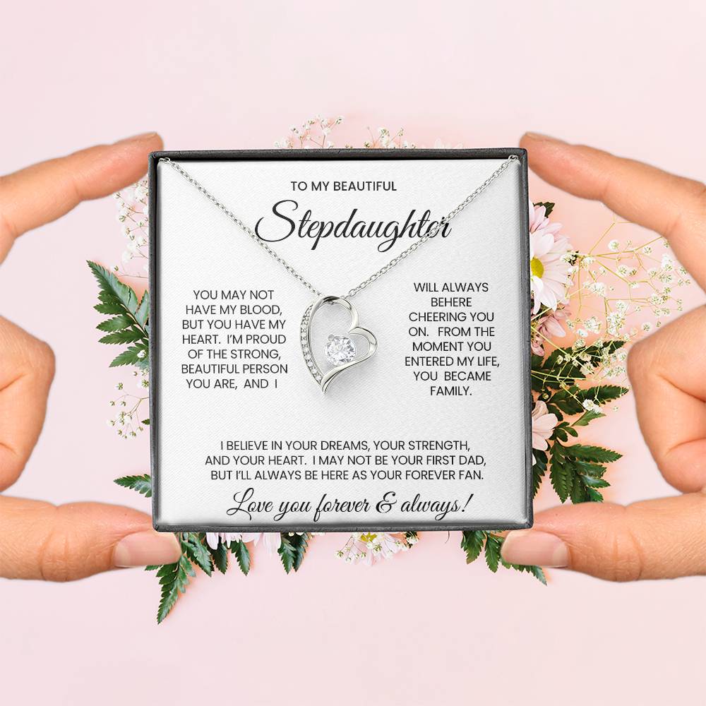 To My Stepddaughter Forever Love Necklace Gift