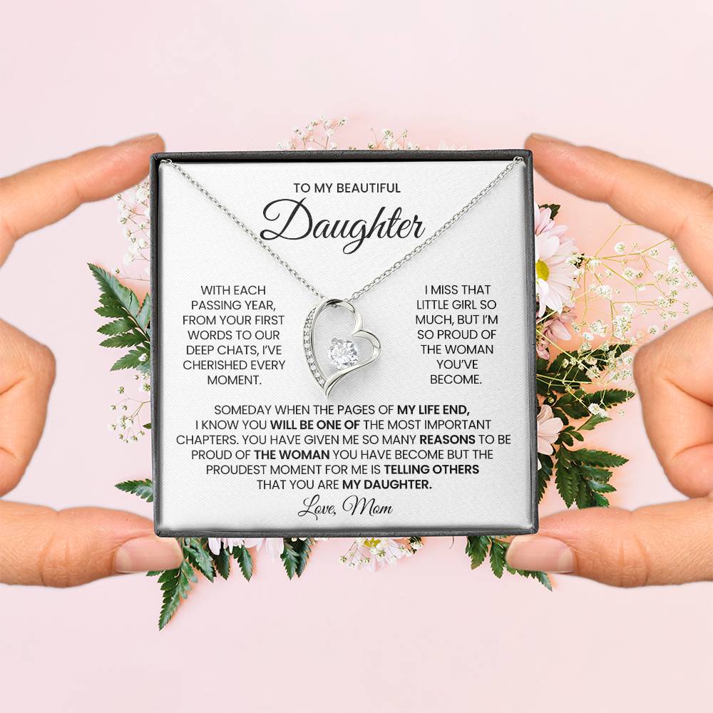To My Daughter Forever Love Necklace Gift