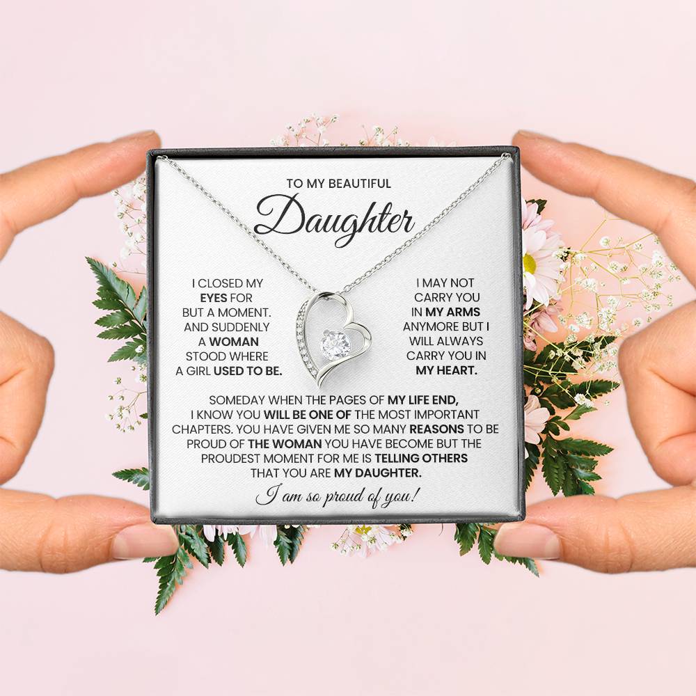 To My Daughter Forever Love Necklace Gift