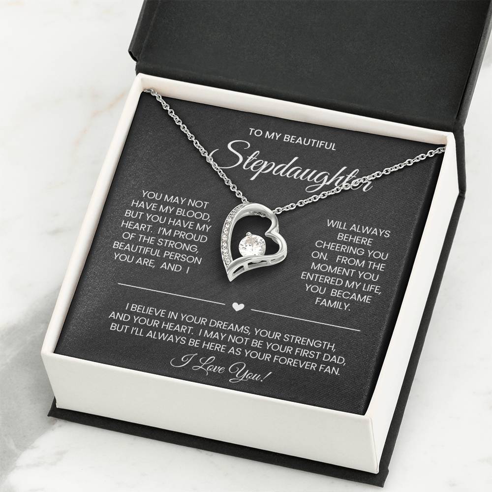 To My Stepddaughter Forever Love Necklace Gift