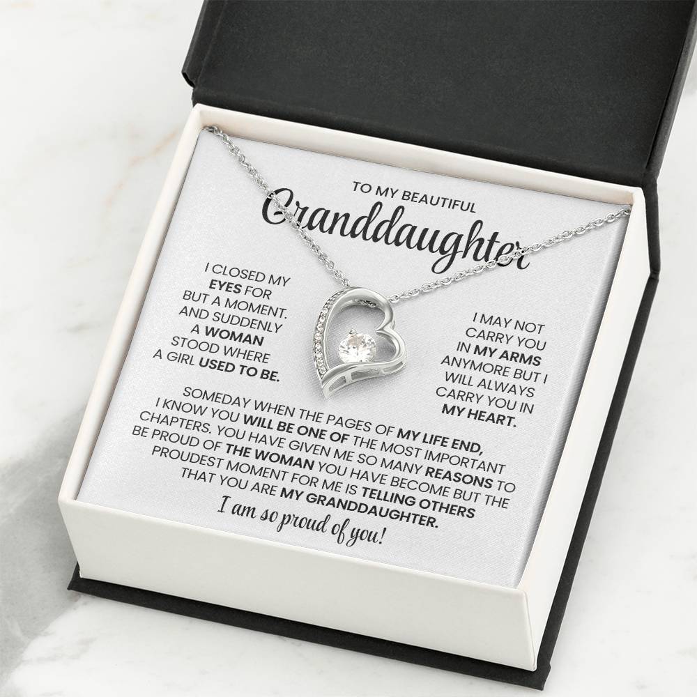To My Granddaughter Forever Love Necklace Gift