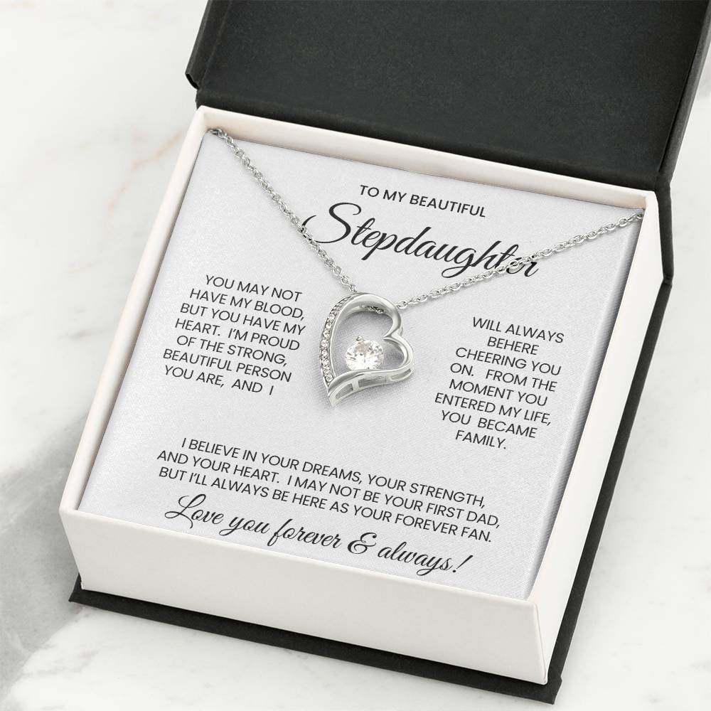 To My Stepddaughter Forever Love Necklace Gift