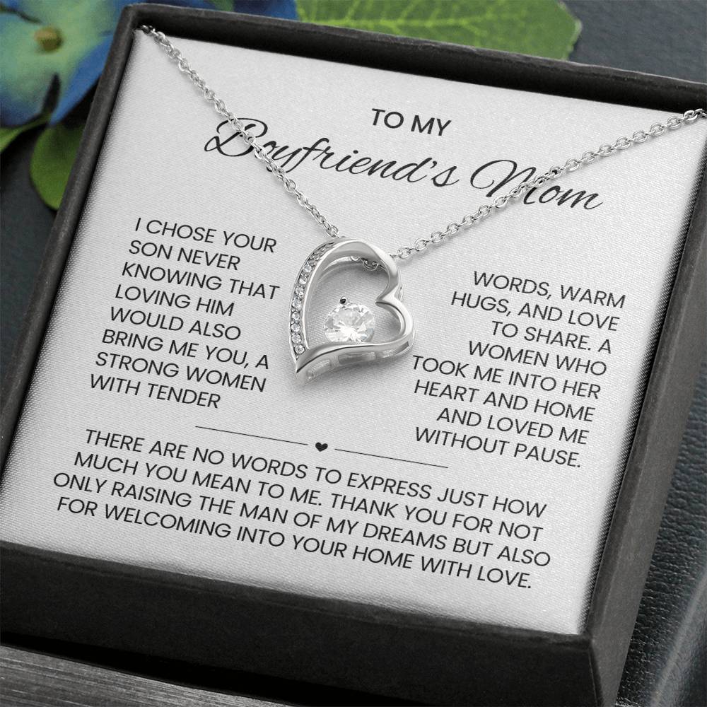 To My Boyfriends Mom Heart Necklace