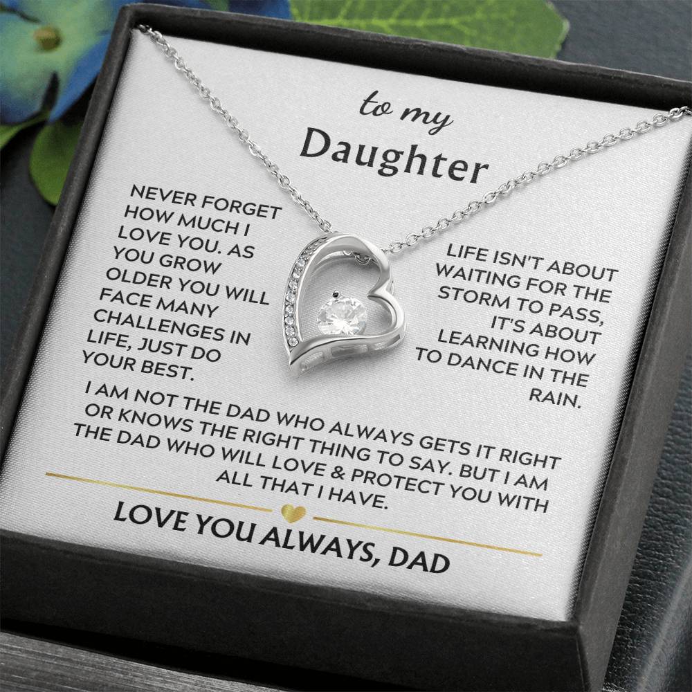 Daughter from Dad Heart Necklace Gift