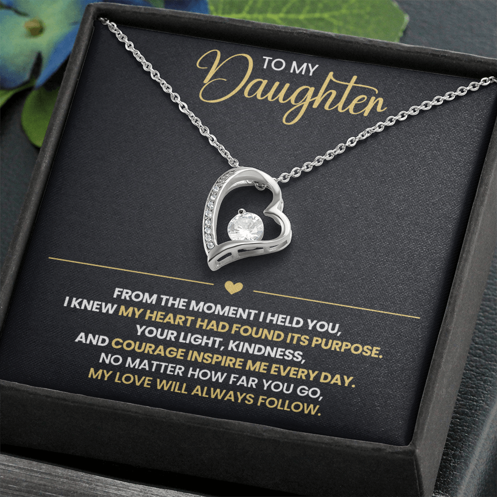 To My Daughter Heart Necklace