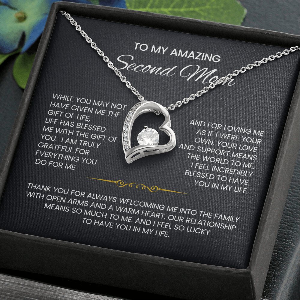 To My Second Mom Heart Necklace
