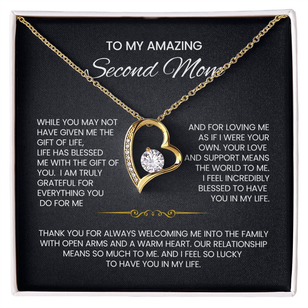 To My Second Mom Heart Necklace