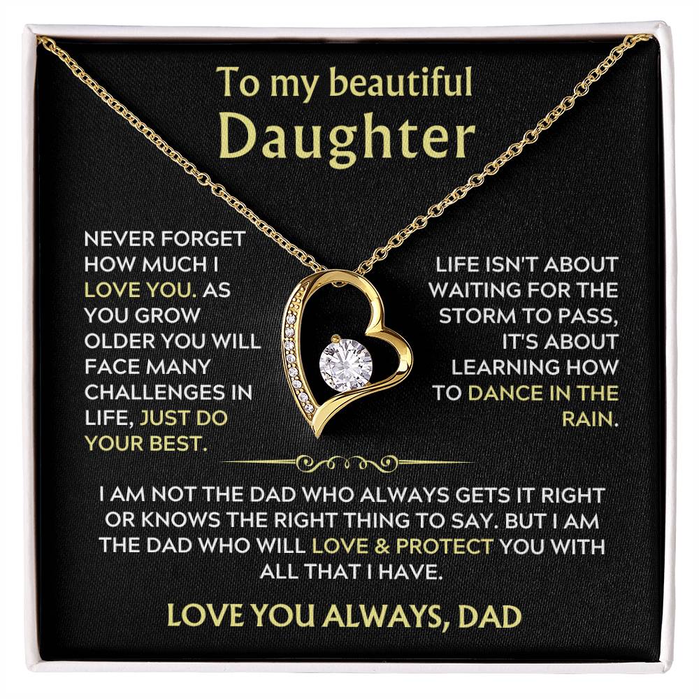 To My Daughter from Dad  Heart Necklace Gift